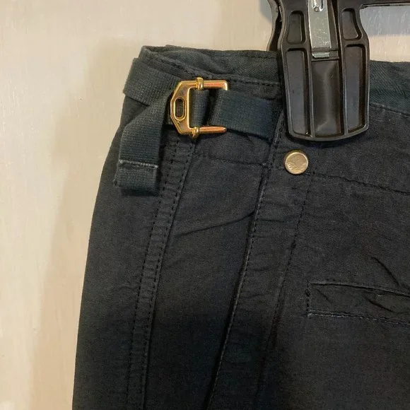 40weft women's size 48 IT dark navy linen blend adjustable cargo pants 34x33 - Picture 4 of 10